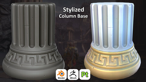 Stylized Greek Column Base For Games 3D Art / Tutorial