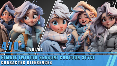 470+ Female (Winter Season) Cartoon Style - Cartoon Style Vol.02