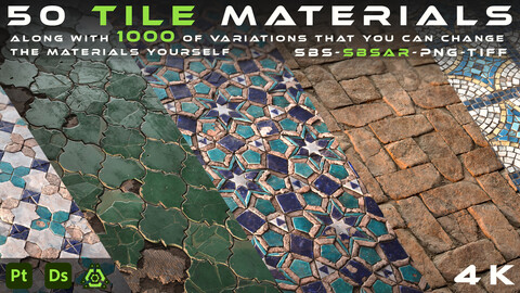 50 Tile Materials - Thousands of variations