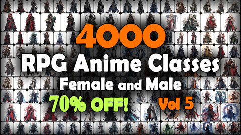 4000 RPG Anime Classes and Characters (Full Body) Reference Pack | MEGA Bundle | 4K | v.5