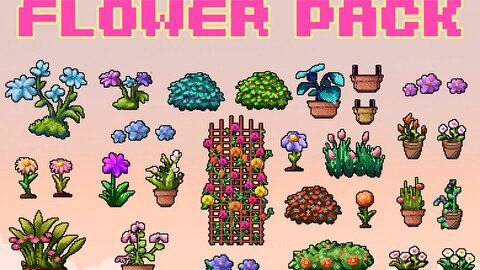 Pixel Art Flower Pack