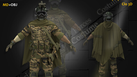 Modern War_The Special  Forces Costume_20% off_Clo3d, Marvelous Designer Project