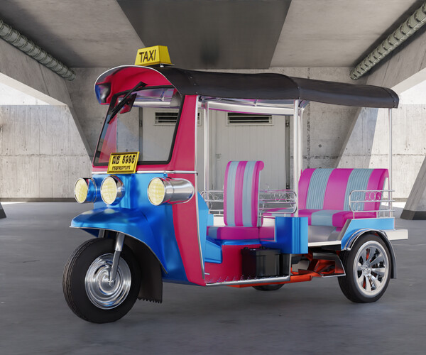 ArtStation - Tuk Tuk (Taxi) Model | Game Assets