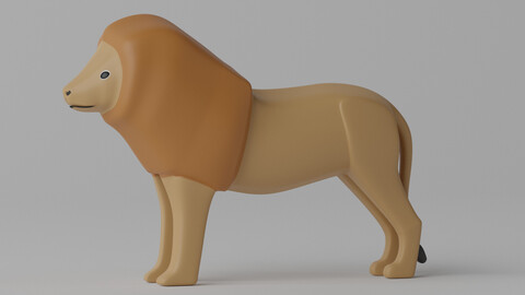 Cartoon Cute Lion 1 3D model