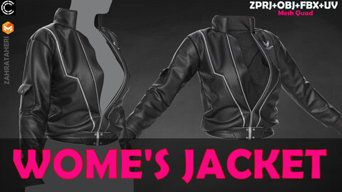 WOMEN'S JACKET (Clo3D Project + OBJ +FBX)