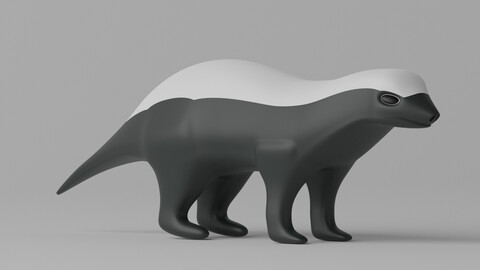 Cartoon Cute Honey Badger 3D model