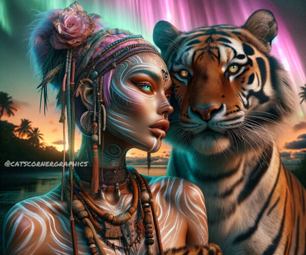 ArtStation - Ancestral Spirit: Tiger- Digital Download | Artworks