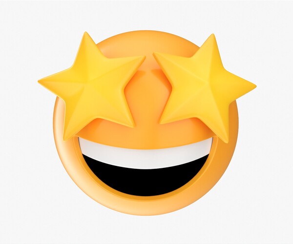 ArtStation - Emoji 077 Laughing With Star Shaped Eyes | Resources