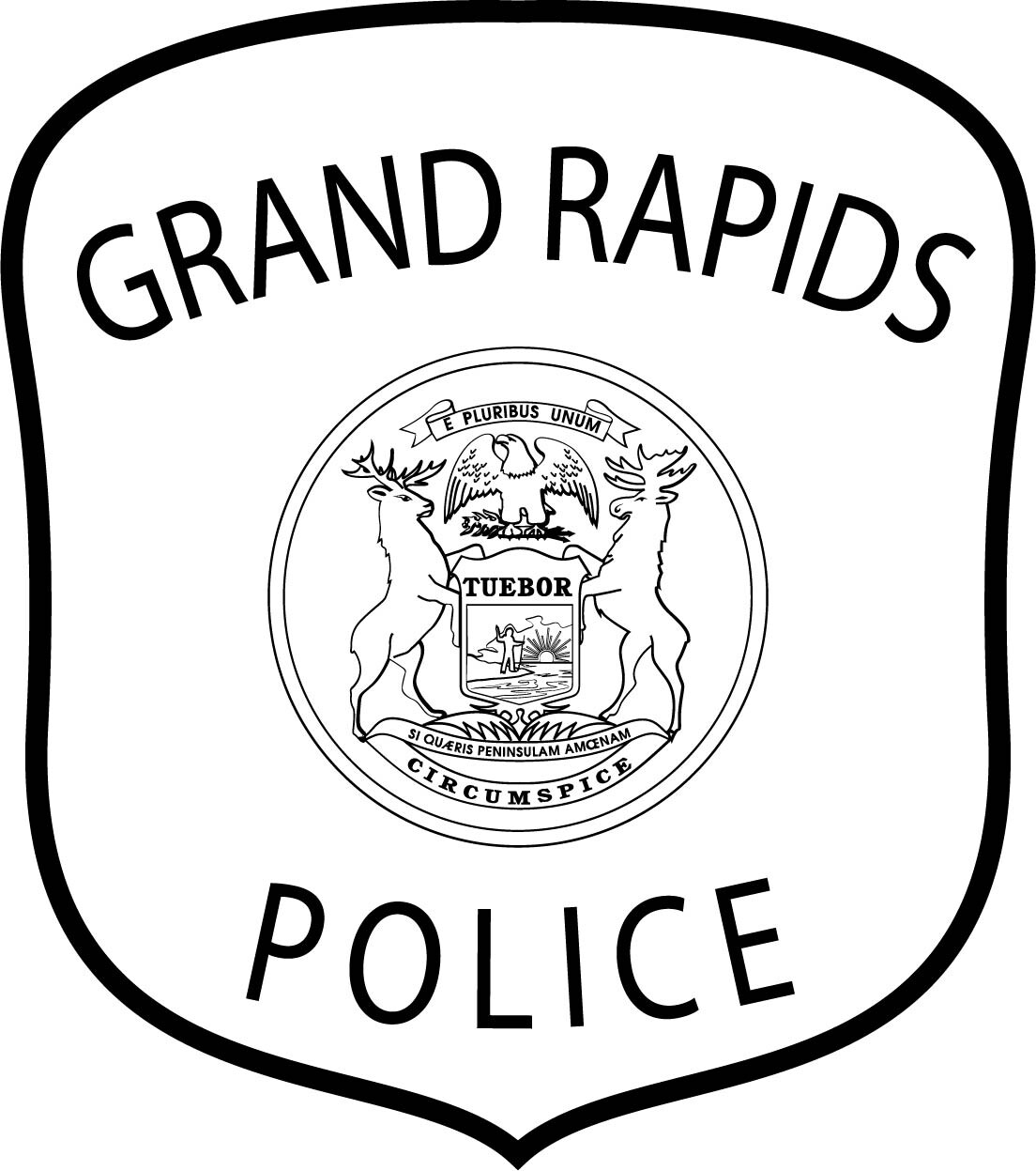 ArtStation - GRAND RAPIDS MICHIGAN POLICE PATCH VECTOR FILE Black white ...