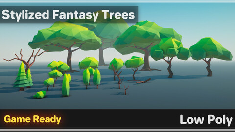 Stylized Fantasy Tree Pack - Low Poly