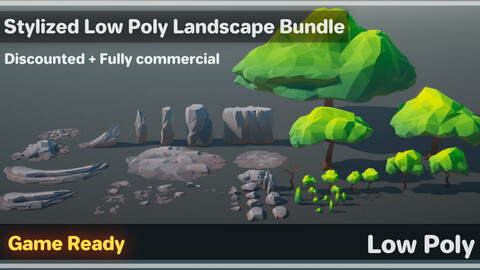 Stylized Low Poly Nature Pack - Low Poly (bundle ver)