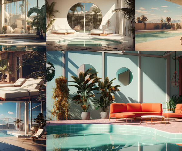 Artstation 205 Arts Modern Poolside Lounge Environment Interior