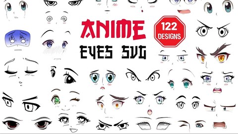 Anime Eyes SVG, Cartoon Eyes SVG, Comic Book Eyes Svg Bundle, Cartoon Eyes, Anime SVG bundle