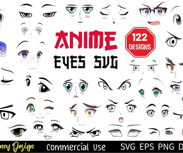 ArtStation - Anime Eyes SVG, Cartoon Eyes SVG, Comic Book Eyes Svg ...