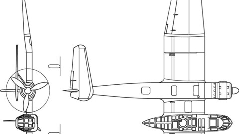 Blohm und Voss BV 141 B 3-view-svg vector file