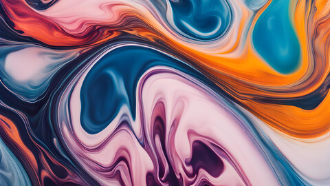 Beautiful abstraction of liquid paints in slow