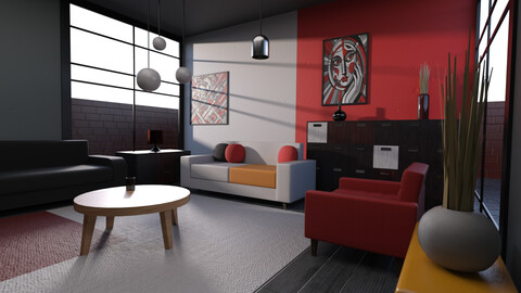 WB Modern Serenity Living Room for Daz Studio