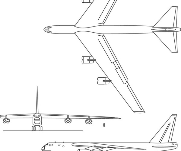 ArtStation - Boeing B-52 Stratofortress 3-view-svg Vector File | Artworks