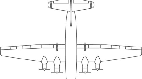 Breguet 763 3-view line drawing-svg vector file