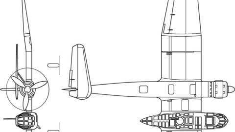 Blohm und Voss BV 141 B 3-view-svg vector file