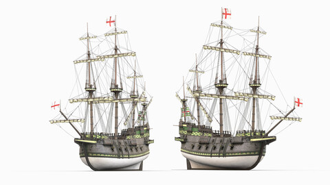 This 3D Galleon includes a fully detailed interior 03 3D model