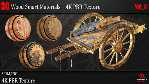 30 Wood Smart Materials + 4KPBR Textures Vol_6