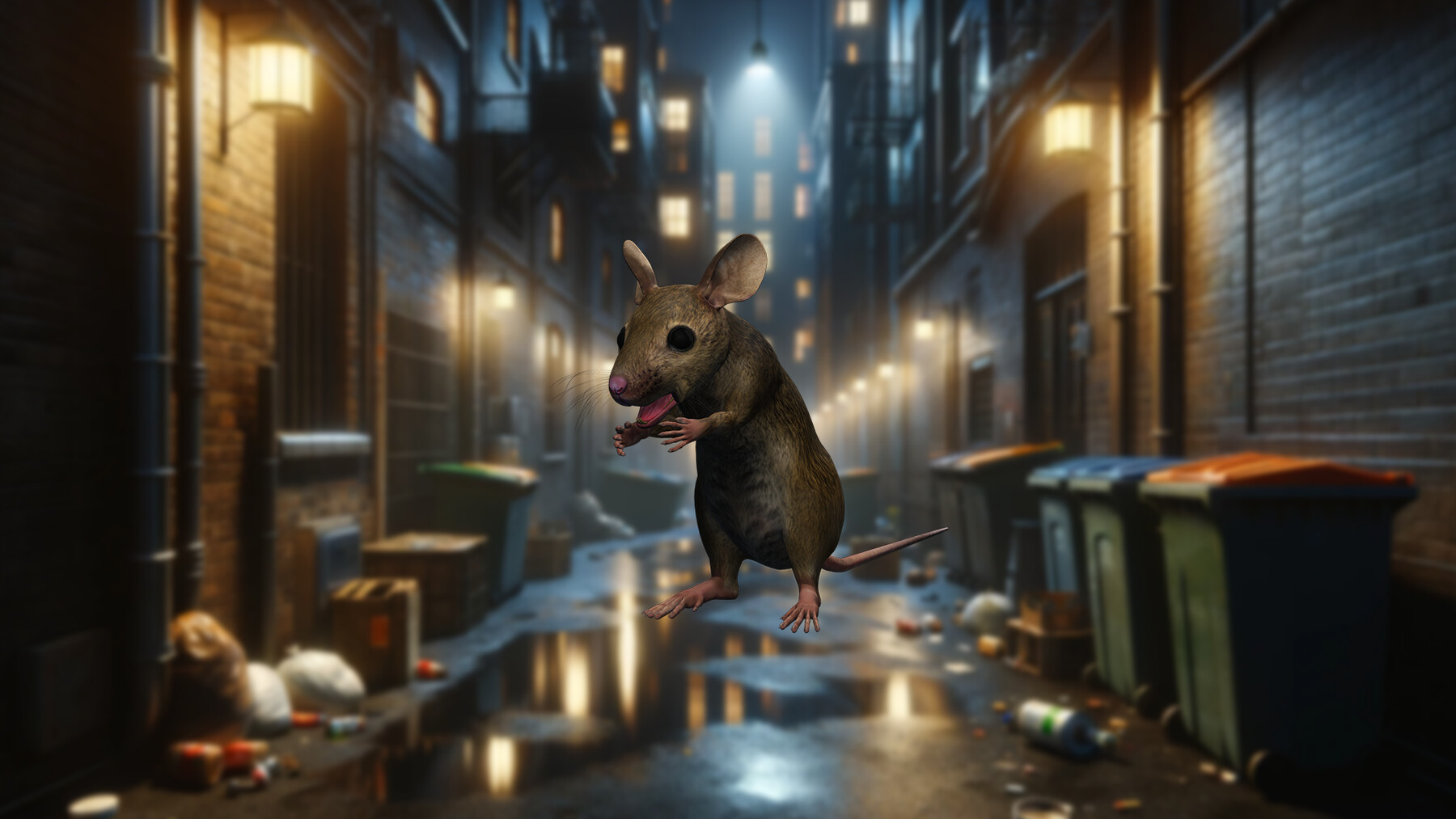 3D model Cartoon Mouse VR / AR / low-poly rigged