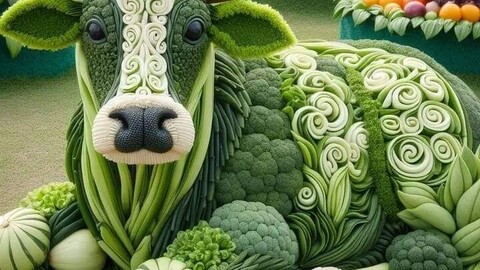 Vegetables Cow Art
