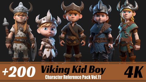 +200 Viking Kid Boy | 4K | Character Reference Pack Vol.11