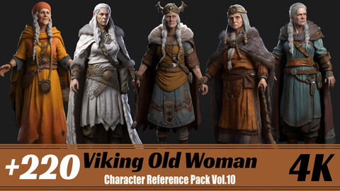 +220 Viking Old Woman | 4K | Character Reference Pack Vol.10