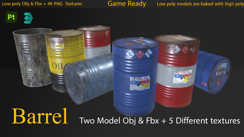 Barrel Game ready | Obj & Fbx & Texture |