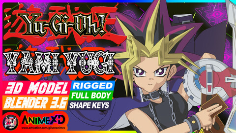 Yami Yugi - Yu Gi Oh - 3D Model Blender