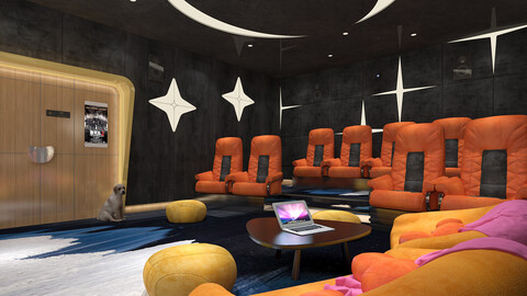 Cinema movie theater interior 3D model