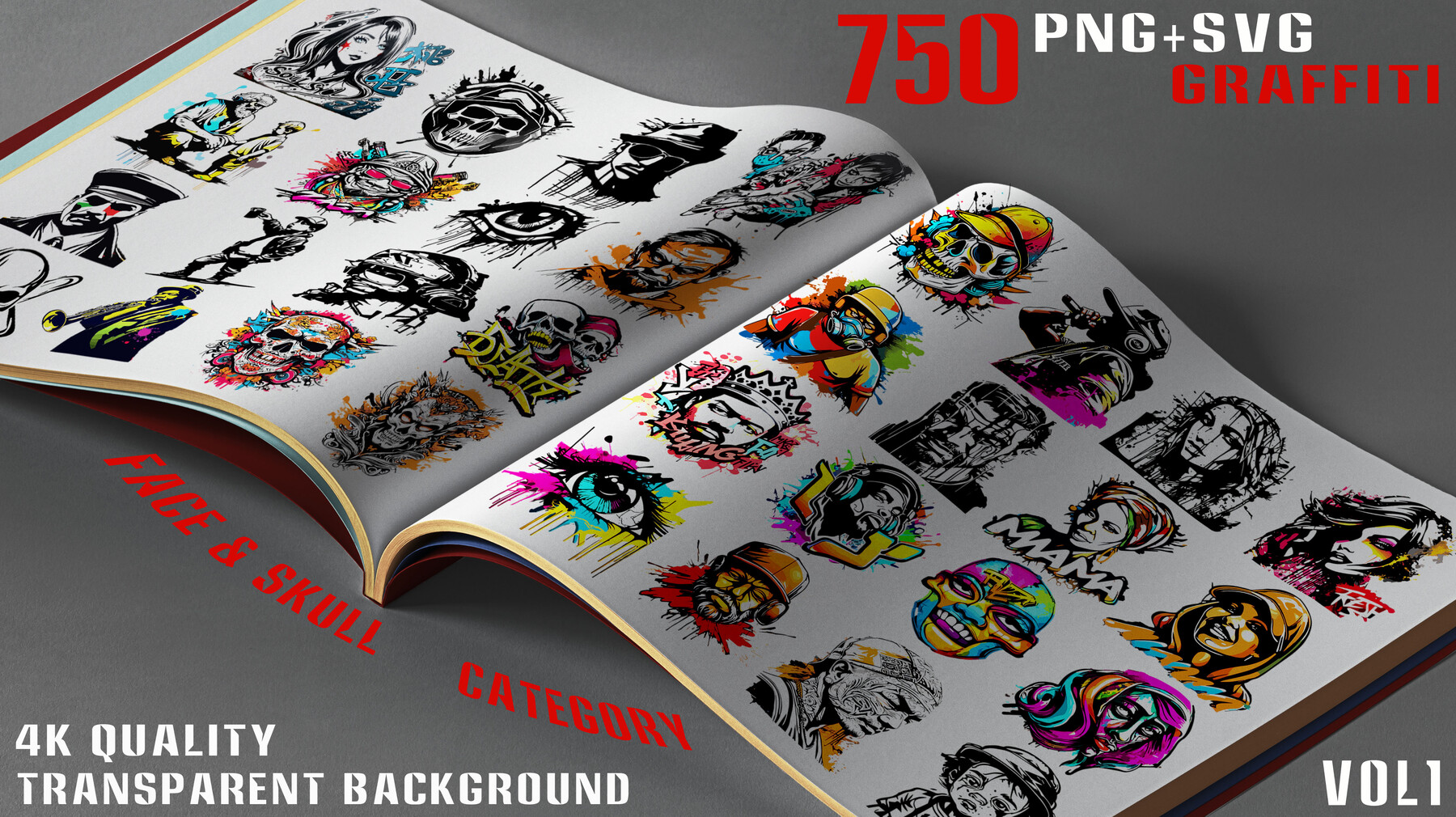 750 PNG-SVG Graffiti - Vol.1