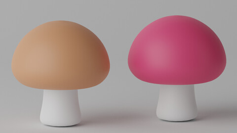 Cartoon Cute Mushroom 3D model