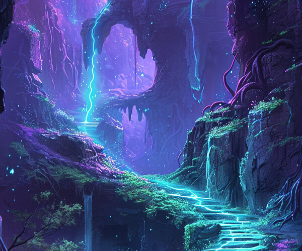 ArtStation - Enchanted Neon Caverns 8 | Artworks