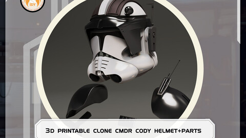 Star Wars 3D Printable Wearable Clone Cmdr Cody Helmet And Parts