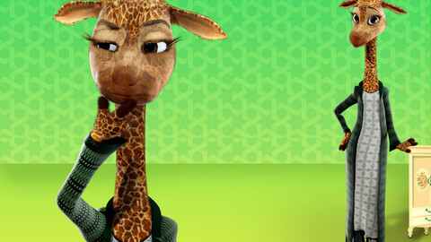 Cartoon Giraffe Rigged