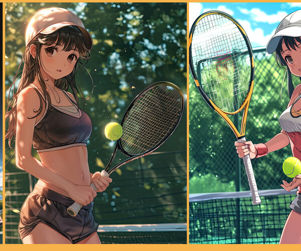 Artstation 303 Anime Girl Playing Tennis Artworks 