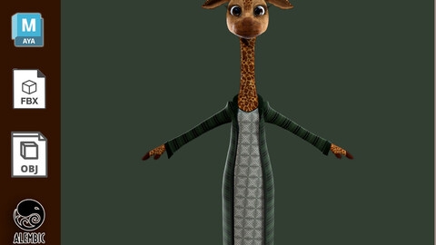 Cartoon Giraffe Model