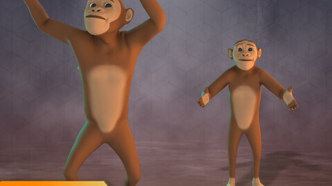 Stylized Monkey Rigged