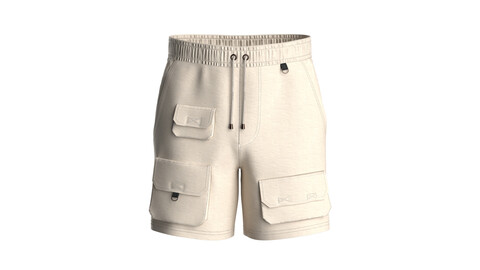 Multiple pockets men cargo Shorts Pant Ivory Color