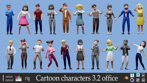 Cartoon characters 6 office