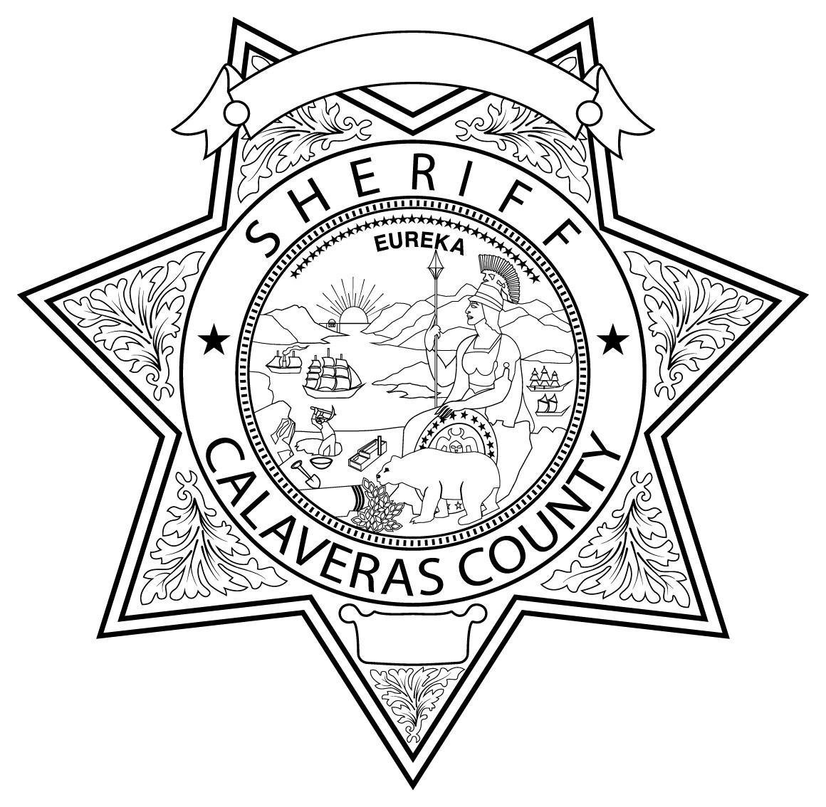 ArtStation - Calaveras County, California, Sheriff Badge Blank,outline ...