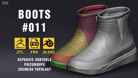 Boots #011. ZTL, FBX, BLEND