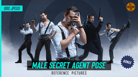 900 Male Secret Agent Pose Reference Pictures