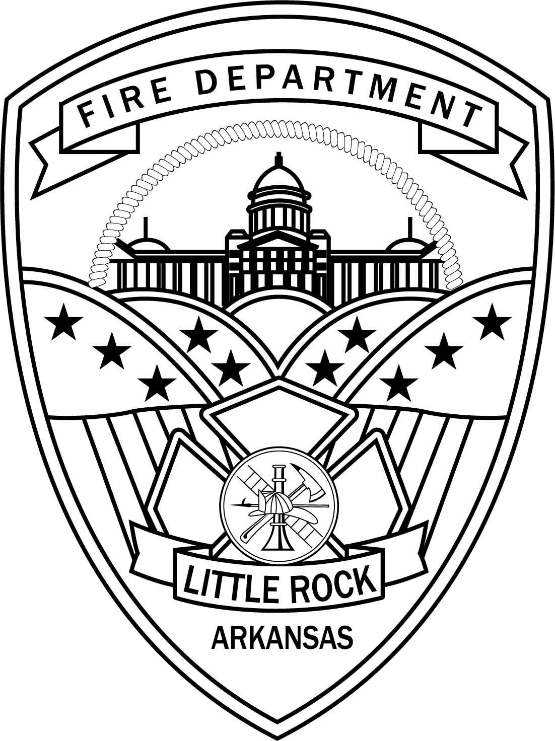 ArtStation - ARKANSAS LITTLE ROCK FIRE DEPT . BADGE VECTOR FILE 2 Black