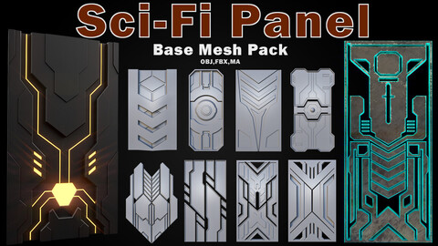 Sci-fi Panels Base Mesh Pack