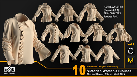 10 Victorian Women's Blouses - VOL 1