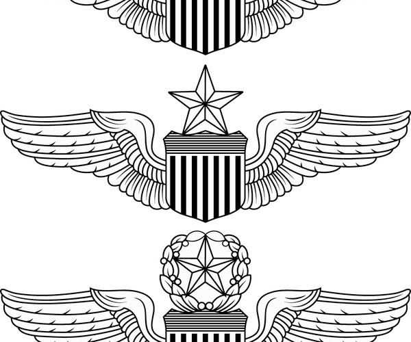 ArtStation - Air Force Pilot Wings Blank,outline vector,SVG Badge, DXF ...